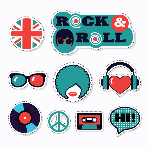 Trendy british patches, stickers and pins — Stock Vector