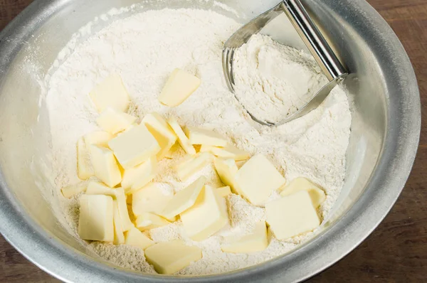 Kombinace másla a mouky na pečení — Stock fotografie