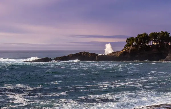 Waves ashore on a rocky coast — Stock Photo, Image