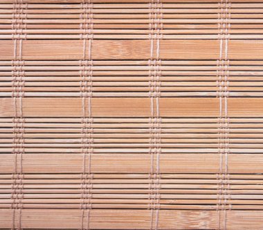 Arka plan bambu perde, bir bileşeni olan doğal bambu ve kenevir ip ile sinirli. Yüksek çözünürlük bambu doku fotoğraf.