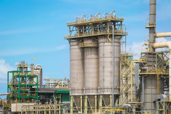 Refinaria Química Planta Industrial Com Céu Azul Leste Industrial Tailândia — Fotografia de Stock