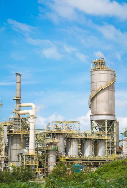 Refinaria Química Planta Industrial Com Céu Azul Leste Industrial Tailândia — Fotografia de Stock