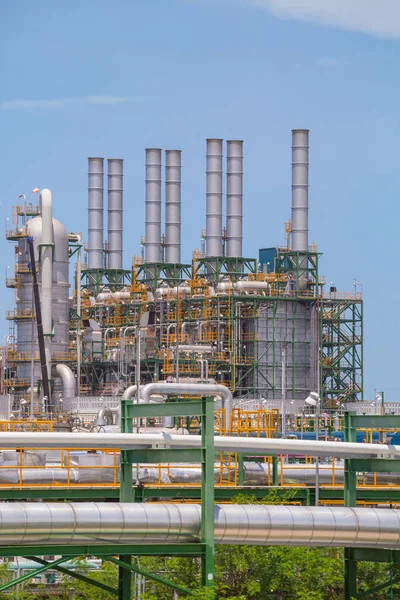 Industrieanlage Für Chemische Raffinerie Mit Blauem Himmel Östliche Industriezone Thailands — Stockfoto
