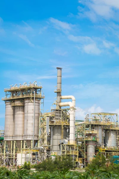 Refinaria Química Planta Industrial Com Céu Azul Leste Industrial Tailândia — Fotografia de Stock