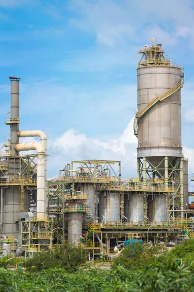 Refinaria Química Planta Industrial Com Céu Azul Leste Industrial Tailândia — Fotografia de Stock