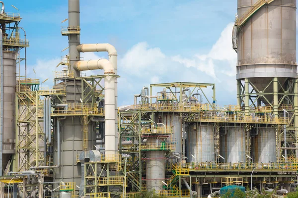 Refinaria Química Planta Industrial Com Céu Azul Leste Industrial Tailândia — Fotografia de Stock