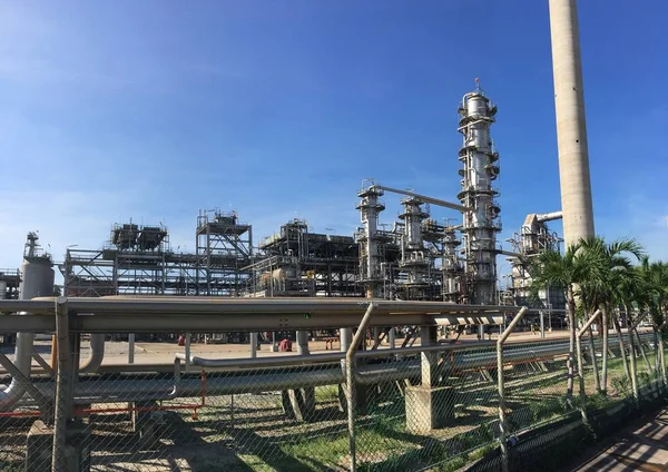 Oil Refinery Blue Sky Winter Season — Stock Photo, Image