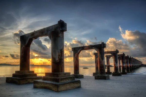 Zonsondergang en zonsopgang weergave — Stockfoto