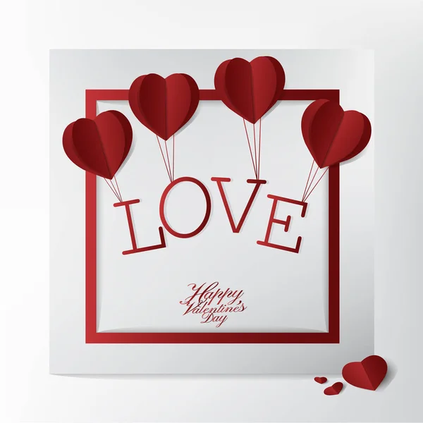 Moderne Karte Mit Fröhlichen Valentinstag Text Und Liebe Typografie Design — Stockvektor