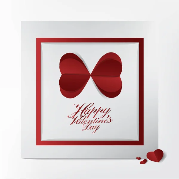 Klasyczne Karty Pozdrowienia Happy Valentines Day Typografia Design Czerwone Serce — Wektor stockowy