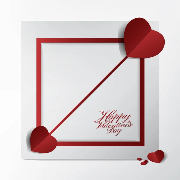 Klassieke Valentines Day Card Typografie Design Pijl Rood Hart Papier — Stockvector