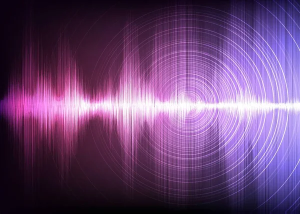 Ondas Sonido Digitales Luz Fondo Púrpura Tecnología Concepto Ondas Sísmicas — Vector de stock