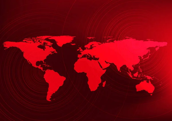 Efecto Del Calentamiento Global Advertencia Las Personas Red World Map — Archivo Imágenes Vectoriales