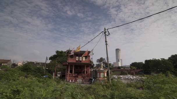 Komtar buildin yakın Timelapse Yerel Geleneksel Çince Tapınağı — Stok video