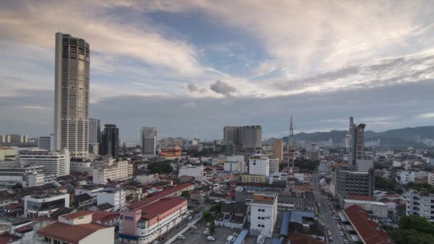 Penang (Komtar bina nostaljik gökdelenin Timelapse) — Stok video