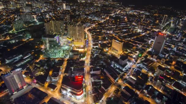 Timelapse trafficato traffico notturno a Georgetown da The Top, KOMTAR . — Video Stock