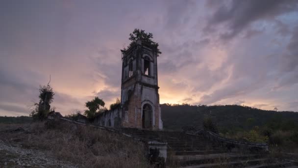 Timelapse den noční přechod kostel Nejsvětějšího Srdce Ježíšova — Stock video