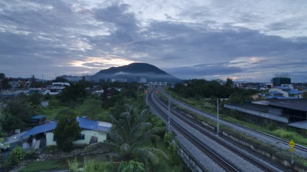 Imelapse mattina nebbiosa di Bukit Mertajam — Video Stock