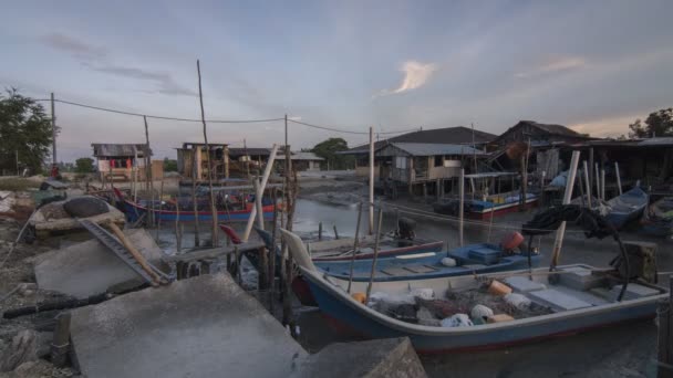 Timelapse balıkçı köyü — Stok video