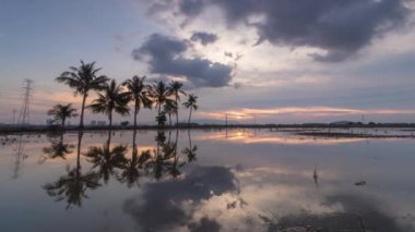 Doğal peyzaj günbatımında Timelapse