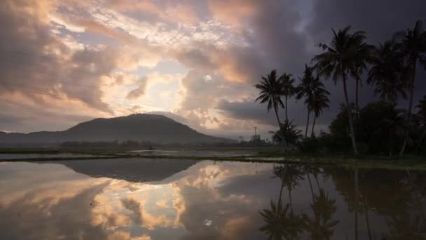 Timelapse 早晨与美丽的云彩 — 图库视频影像