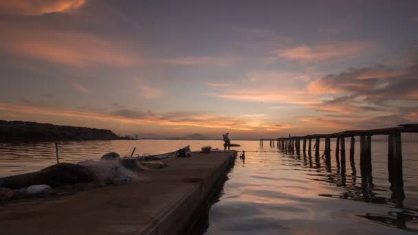 Timelapse fotograf rád na návštěvu rybářská pier