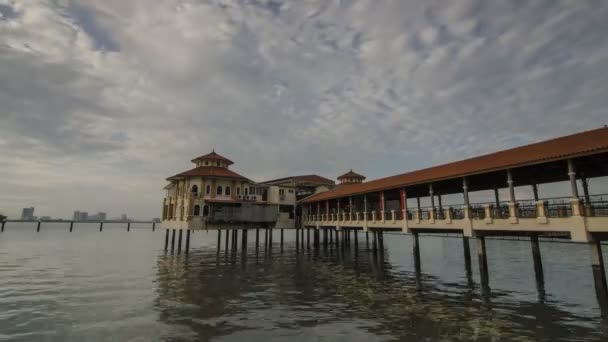 Timelapse sunrise Queen Elizabeth 2 restaurace — Stock video