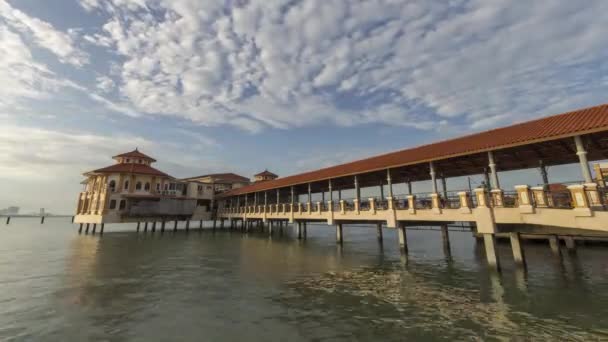 Timelapse sunrise Queen Elizabeth 2 (QE2) restaurante — Vídeo de Stock