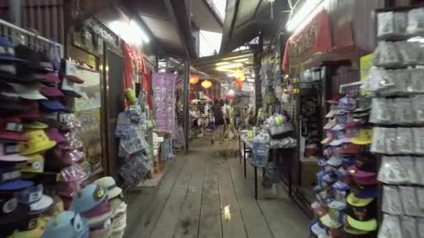 Attractivité touristique Chew Jetty la nuit — Video