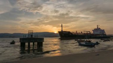 Timelapse gün gece Sunset meşgul İskelesi, Butterworth.