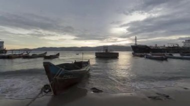 Timelapse gün gece Sunset meşgul İskelesi, Butterworth.