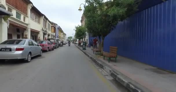 Fahrt in Lebuh Acheh, Penang. — Stockvideo