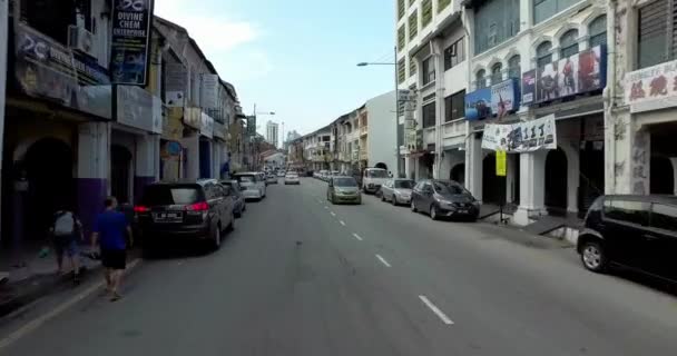 Fahrt in Lebuh Chulia, Penang. — Stockvideo