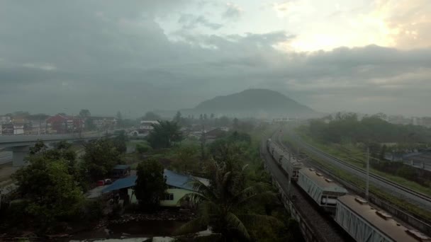 Bukit Mertajam Malaysia Března 2018 Nákladní Vlak Ktm Keretapi Tanah — Stock video