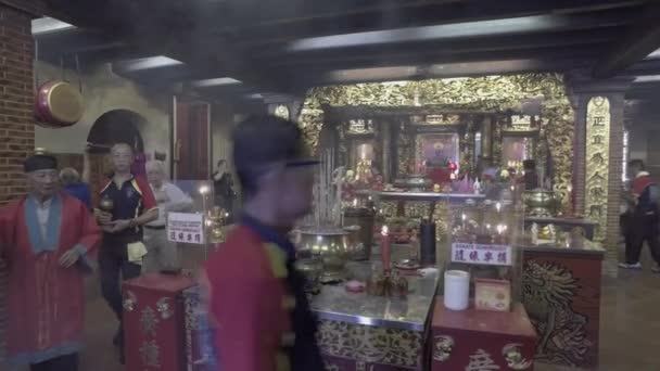 Penang Malaisie Mars 2018 Prêtre Taoïste Dirige Les Dévots Dans — Video