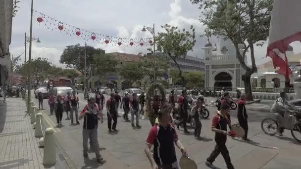 Penang Malaysia Marca 2018 Zdjęcie Panoramiczne Chińskiej Parady Taoistów Przed — Wideo stockowe