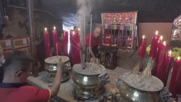 Penang Maleisië Maart 2018 Bereidingsgodheid Tua Pek Kong Tafel Voor — Stockvideo