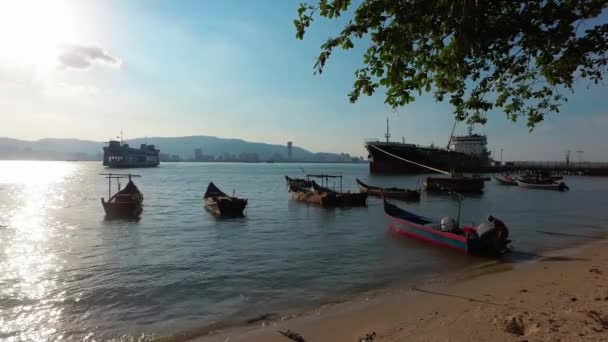 Butterworth Malaysia Μαρτίου 2018 Πλοίο Από Penang Φτάνει Στον Τερματικό — Αρχείο Βίντεο