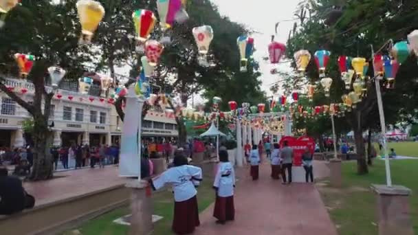 Penang Malaysia Března 2018 Stěhování Pod Střechou Horkovzdušné Balónové Výzdoby — Stock video