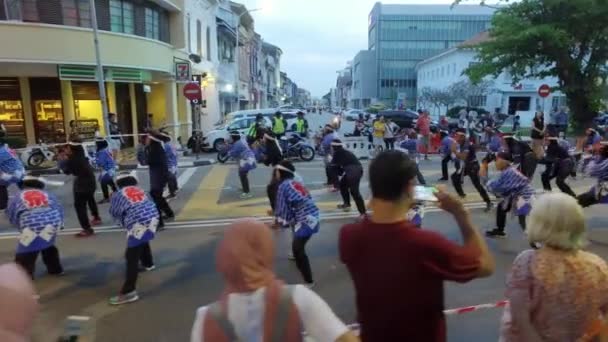 Penang Malaysia Marzo 2018 Las Multitudes Disfrutan Bailando Calle — Vídeo de stock