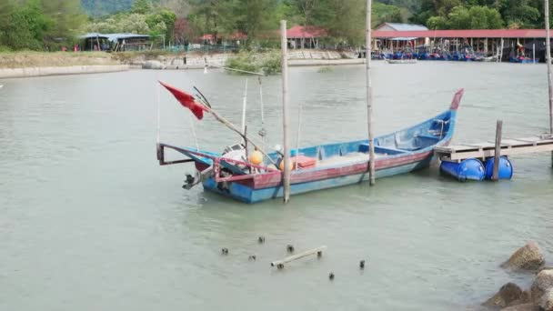 Traditional Fishing Boat Malay Village Kampung — Stock Video