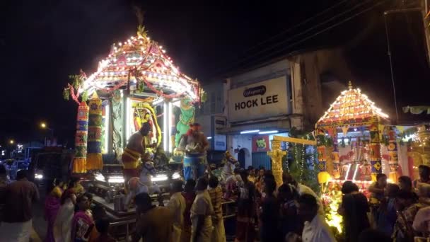 Bukit Mertajam Malaysia March 2018 힌두교 신자들 축제를 축하하다 — 비디오