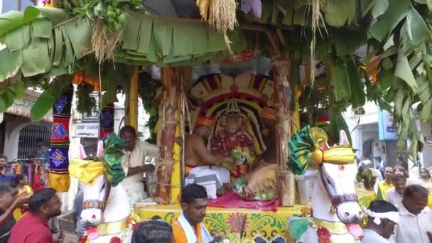 Bukit Mertajam Malaysia Μαρτίου 2018 Ινδουιστές Πιστοί Ευχαριστούν Την Θεότητα — Αρχείο Βίντεο