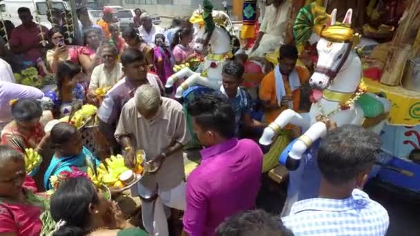 Bukit Mertajam Malaysia Marzo 2018 Hindu Ofreciendo Ritual Carro — Vídeos de Stock