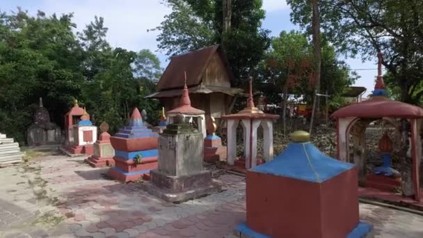 Bukit Mertajam Malaysia Nisan 2018 Wat Rajaphohong Budist Tapınağında Ahşap — Stok video
