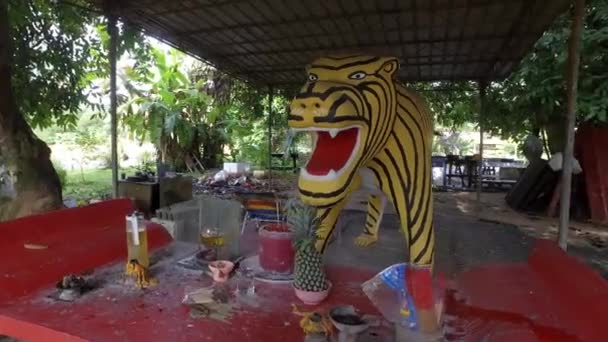 Bukit Mertajam Malaisie Avril 2018 Statue Tigre Temple Bouddhiste Wat — Video