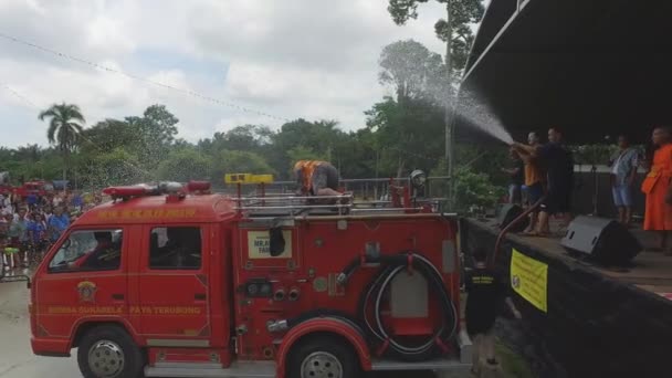 Bukit Mertajam Malaysia Aprile 2018 Grande Tubo Vigili Del Fuoco — Video Stock