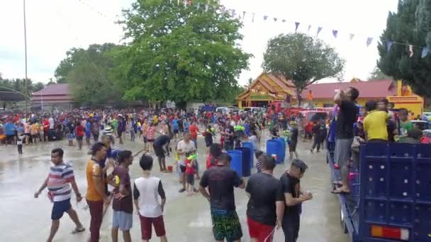 Bukit Mertajam Malaysia Квітня 2018 Songkran Festive Вважають Змиває Нещастя — стокове відео