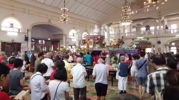 George Town Penang Malaysia Maj 2018 Devotees Sjunger Penang Buddhist — Stockvideo