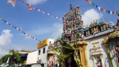 George Town, Penang / Malezya-30 Mayıs 2018: George Town 'daki Arulmigu Sri Mahamariamman Tapınağı Malezya' nın Penang kentindeki en eski Hindu tapınağıdır.,
